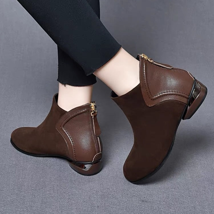 🔥【Μεγέθη 35-41】Νέες μπότες Martin Φθινόπωρο/Χειμώνας 2025, Patchwork από κασμίρ και δέρμα αγελάδας