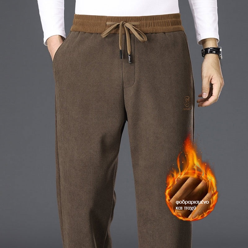 🔥【Νέα άφιξη】🔥Υψηλής ποιότητας βαμβακερό παντελόνι, με έξτρα πάχος και fleece επένδυση, άνετο και καθημερινό