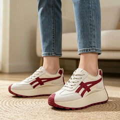 🍷 Pantofi casual moderni cu talpă groasă｜Efect de înălțare și subțiere + confort moale și elastic
