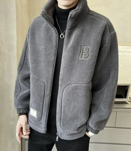 🎄🎄【L-6XL】Χειμερινό μπουφάν fleece, βαμβακερό μπουφάν, βαμβακερό παχύρρευστο μπουφάν από μαλλί αρνιού, ζεστό μπουφάν