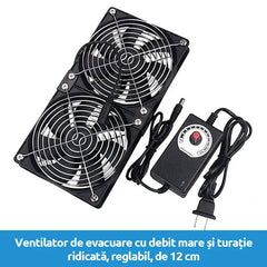 🌬️ Ventilator de evacuare cu debit mare de aer – răcire puternică și eficientă