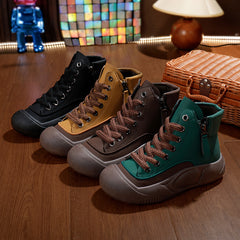 👢✨【35-40】2024 noi cizme din piele cu talpă groasă, la modă pentru toamnă