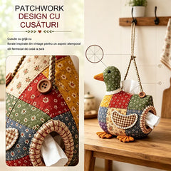 🧵Cutie pentru șervețele cu animale din patchwork în stil retro