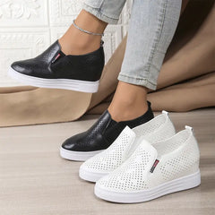 Pantofi Casual Slip-On cu Perforații: Înălțime Invizibilă și Confort Modern, Mărimi 35-41