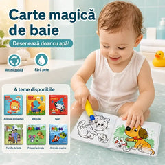 Carte de baie magică din pânză – Se colorează cu apă, nu se rupe și e reutilizabilă! 🐳🎨