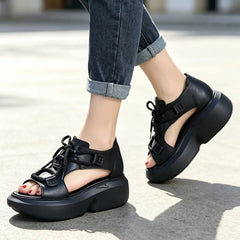 【35-40】Sandale Romane cu Platformă Moale – Confort suprem, stabilitate la fiecare pas și eleganță retro!