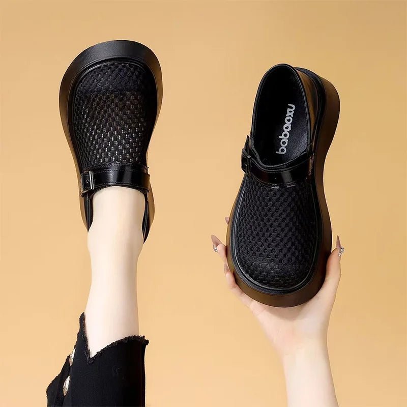 👡 sandale retro la modă cu plasă respirabilă și talpă groasă