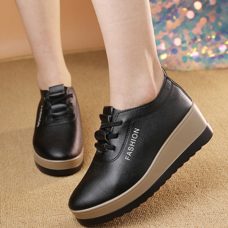 🔥Oferta speciala🔥【35-42】Pantofi de dama din piele cu talpa groasa, noua tendinta de toamna