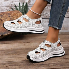 🌸[36-43]sandale casual la modă, cu decupaje și imprimeu stilat