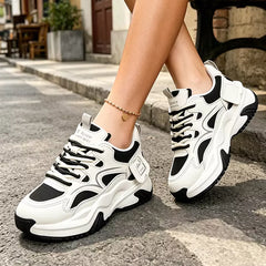 Pantofi Sport "Dad Shoes" cu Platformă: Stil ins, Înălțare 4cm, Talpă Ondulată Retro, Mărimi 35-40