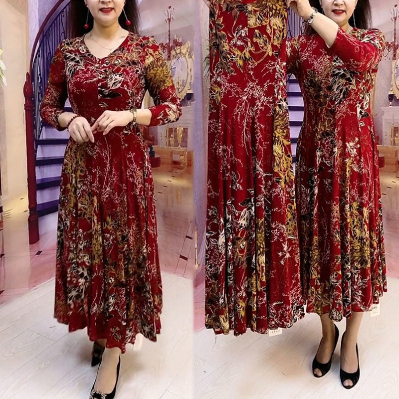 🥰【Bestseller magazin】🔥Rochie cu decolteu floral mulat în stil sirena cu decolteu în V