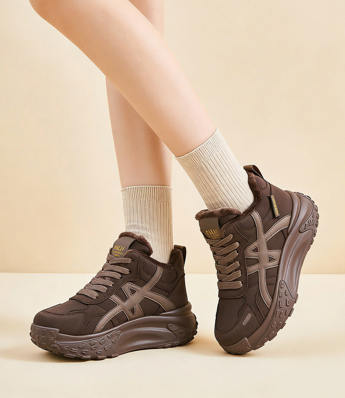 【Super-Confortabil】 Pantofi casual cu talpă moale, căptușeală din fleece și înălțare interioară