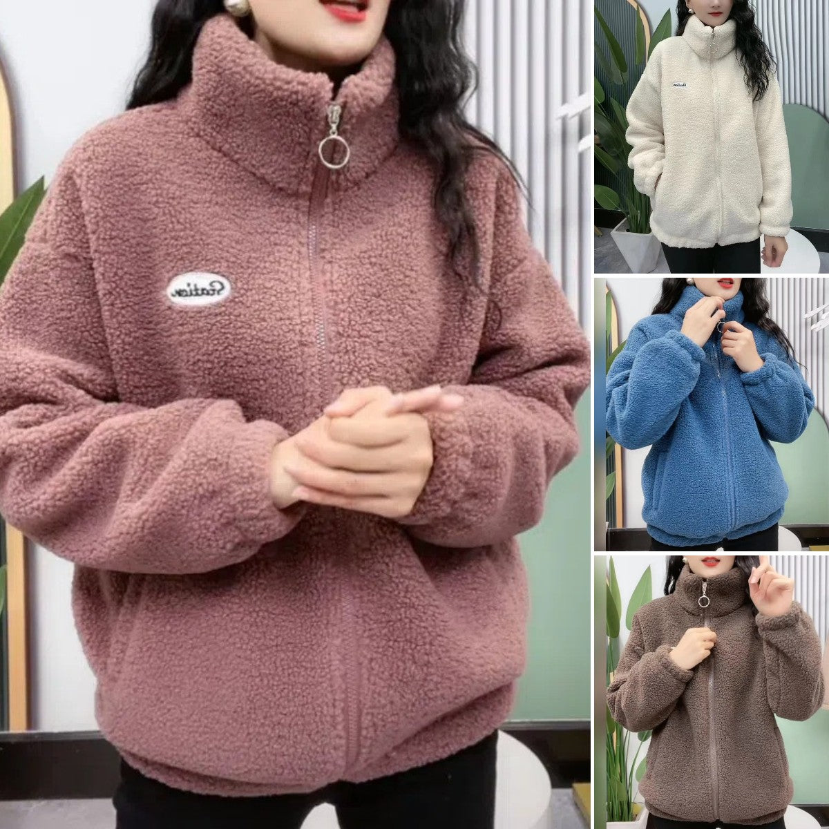 【M-4XL】Χειμερινό φλις μπουφάν, βαμβακερό μπουφάν, παχύρρευστο βαμβακερό σακάκι από μαλλί αρνιού, ζεστό μπουφάν