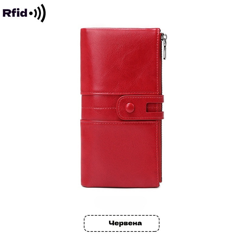 💼【Lucrat manual】Portofel multifuncțional de damă din piele naturală