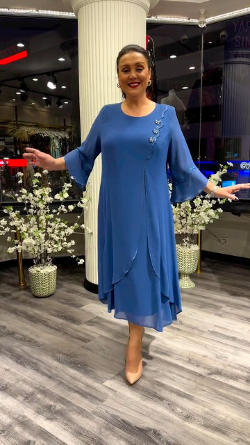 【💥 Καυτές εκπτώσεις】✨【S-5XL】 Ανοιξιάτικο νέο φόρεμα σιφόν υψηλής ποιότητας 2025