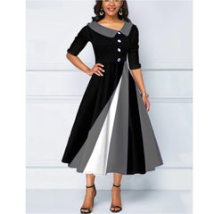 【Sosire nouă】Rochie elegantă și modernă cu imprimeu geometric