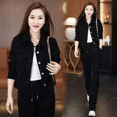 🧥【Geacă + Pantaloni】Set casual de lux, cu stil elegant, călduros, subțire și la modă 3-în-1