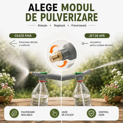 🌱 Transformă orice sticlă într-un pulverizator puternic! Cap de pulverizare universal cu pompă manuală (Ofertă 1+1 GRATUIT - primești 2 bucăți / Duza din alamă / Pentru grădină și curățenie)! ✨