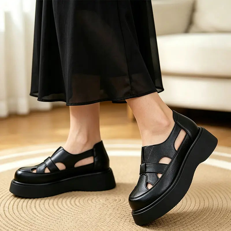 Sandale Loafer cu Platformă: Înălțime și Ventilație contra Oboselii, Mărimi 35-40