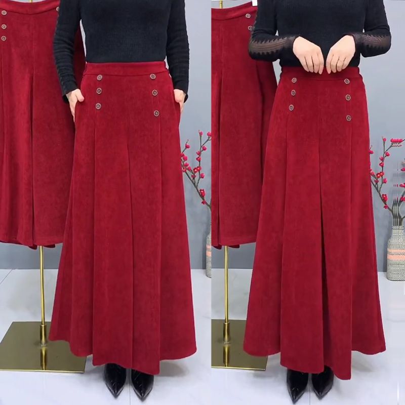 🤩【Țesătură îmbunătățită recent】Pantaloni cu picior larg din lână groasă și călduroasă 😚Croială lejeră și elasticitate ridicată