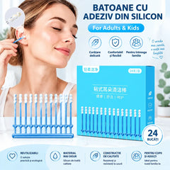 👂【Set de 4 cutii/96 bucăți】Bețișoare de urechi cu vârf din silicon — curățare profundă a urechilor, sigure și delicate, potrivite pentru întreaga familie