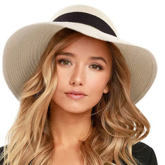 👒Pălărie de Plajă Fashion din Paie – Protecție Solară și Design Pliabil