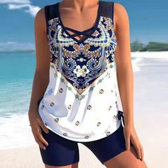🩱Reducere produs nou – Revine în curând la prețul inițial👙Costum de baie din două piese pentru femei, cu imprimeu etnic🌊