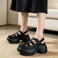 Sandale cu Platformă Damă Tip Sneakers: Talpă Moale Anti-Oboseală, Amortizare și Suport pentru Arcul Piciorului, Respirabile și Ușoare