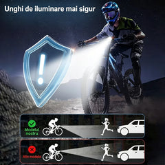 🛍️ Set Lumini Bicicletă Profesional 2026: Far Aluminiu Dual T6 + Stop Spate ✨ 1000 Lumeni, Rază 200m | 6 Moduri de Iluminare, Încărcare USB, Rezistent la Apă