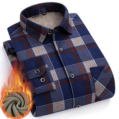 👔Cămașă bărbătească nouă călduroasă, din fleece, cu două fețe, potrivită pentru iarnă, elegantă și versatilă