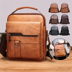 🏆【Variantă premium din piele naturală】Geantă bărbătească vintage casual de umăr, cu capacitate mare
