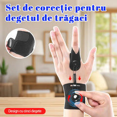 Corector pentru Deget în Găleată cu Sistem Rotativ – Atelă pentru Tendinită, Deget Flexat sau Blocat, Protecție Articulații și Fixare Universală (5 Degete)