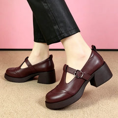 👞 Pantofi din piele naturală de top (piele bovină)｜stil retro modern, cu talpă moale și confortabilă