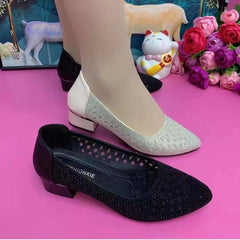 【30% REDUCERE】【35-41】Sandale de damă respirabile, tip plasă, cu diamante, decupate