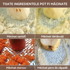 Dispozitiv 2-în-1 pentru Răzuire cu Protecție Inclusă. Ideal pentru piure de cartofi, morcovi, usturoi sau hrean!