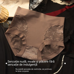 Set de 5 piese: negru + vișiniu + bej + maro + roșu cărămiziu --- Lenjerie intimă din dantelă fără cusături, cu elasticitate ridicată, pentru controlul abdomenului, modelarea feselor și ridicarea chiloților