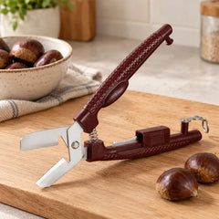 🌰 Bucură-te de Castane Coapte Fără Efort! Cleste Multifuncțional de Crestat și Decojit Castane (Generația 5) ✂️ | Tăietură în Cruce Rapidă · Lamă Zimțată · Locaș Fixator Anti-Alunecare · Sigur & Ușor de Folosit