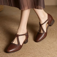 Pantofi Retro din Piele: Design cu Barete și Confort Sporit, Mărimi 35-40 ✨