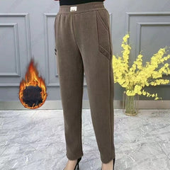 🎁👖Pantaloni casual largi, cu căptușeală groasă din fleece, mărimi mari, potriviți pentru toate tipurile de corp