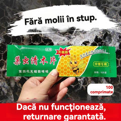 5 pachete 【50 bucăți】🐝Plăcuțe pentru curățarea stupului | Special pentru albinele melifere | Elimină moliile, larvele și paraziții fără urme