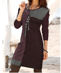 💖【Nouă colecție】Rochie la modă cu design patchwork geometric