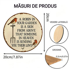 🏡O amintire caldă în grădina ta! ——Plăcuță de Perete din Lemn cu Simbol de Pasăre Roșie pentru Grădină