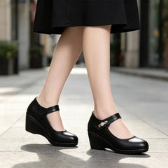 👠【Piele naturală de înaltă calitate】Pantofi eleganți cu platformă tip pană