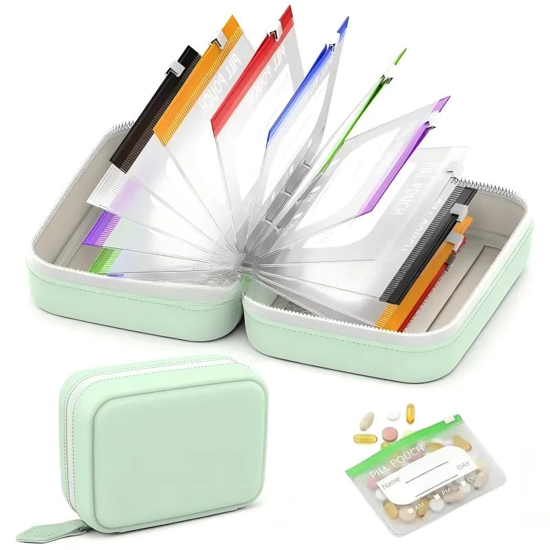 💊 Organizator Portabil din Silicon (14 Pungi) – Ia-ți Vitaminele și Pastilele în Siguranță Oriunde Călătorești! ✈️🌿