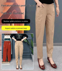 🔥【30%OFF！】🔥【M-6XL】🍃Pantaloni casual elastici respirabili cu talie înaltă pentru femei de vară