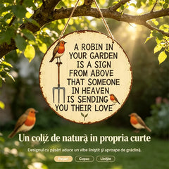 🏡O amintire caldă în grădina ta! ——Plăcuță de Perete din Lemn cu Simbol de Pasăre Roșie pentru Grădină