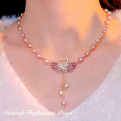 🦢✨Colier elegant și luxos cu perlă în formă de lebădă