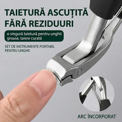 【2 buc】Clește Profesional pentru Unghii Groase și Incarnate, Unghieră din Oțel Inoxidabil cu Deschidere Mare, Design Anti-stropire și Mâner Ergonomic