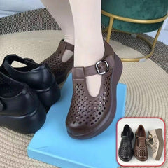 👡 Pantofi din Piele Noi, Moderni, cu Toc Gros