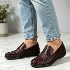 ✨Mocasini Bărbați din Piele Naturală Premium: Talpă Moale Flexibilă, Corectarea Posturii și Calmare Durere de Picioare